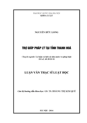Trợ Giúp Pháp Lý Tại Thanh Hóa: Nghiên Cứu và Giải Pháp