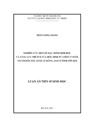 Nghiên cứu sinh học và trí tuệ học sinh dân tộc Kinh, 