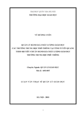 Đánh Giá Chất Lượng Giáo Dục Trường Trung Học Phổ Thông