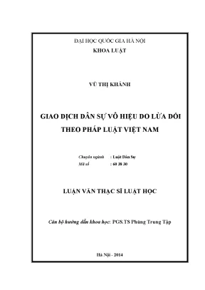 Giao Dịch Dân Sự Vô Hiệu Do Lừa Dối: Pháp Luật Việt Nam