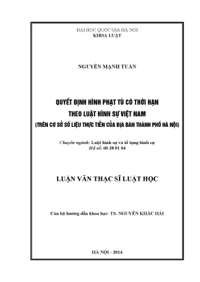 Nghiên cứu quyết định hình phạt tù có thời hạn theo luật