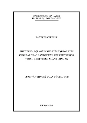 Phát Triển Đội Ngũ Giảng Viên Tại Học Viện Cảnh Sát Nhân Dân