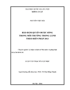 Bảo Đảm Quyền Sống Trong Môi Trường Trong Lành Theo Hiến