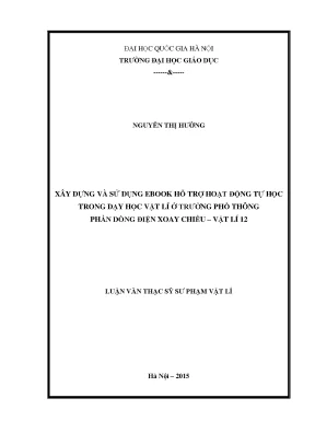 Ebook Hỗ Trợ Tự Học Vật Lý 12: Dòng Điện Xoay Chiều