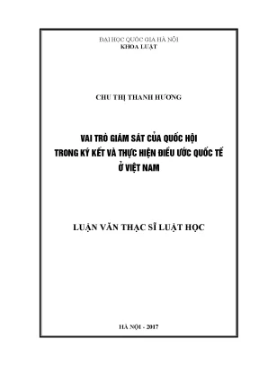Vai trò giám sát của Quốc hội trong ký kết và thực hiện