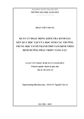 Quản lý kiểm tra đánh giá kết quả học tập tại trường