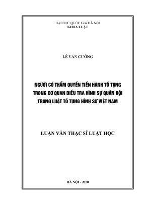 Người có thẩm quyền tiến hành tố tụng trong điều tra