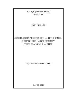 Giáo Dục Pháp Luật Cho Thanh Thiếu Niên Tại Hà Nội: Thực