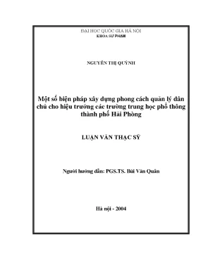 Biện Pháp Xây Dựng Phong Cách Quản Lý Dân Chủ Cho Hiệu