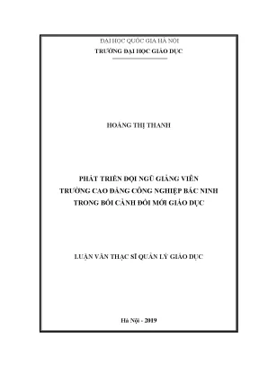 Phát Triển Đội Ngũ Giảng Viên Trường Cao Đẳng Công