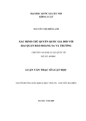 Xác định chủ quyền quốc gia đối với quần đảo Hoàng Sa và