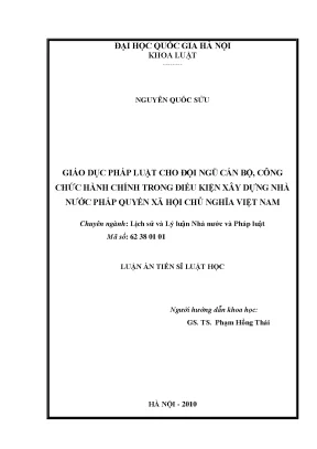 Giáo Dục Pháp Luật cho Cán Bộ Công Chức trong Nhà Nước