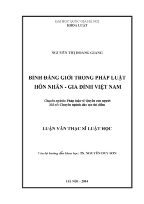 Bình Đẳng Giới Trong Pháp Luật Hôn Nhân Gia Đình Việt Nam