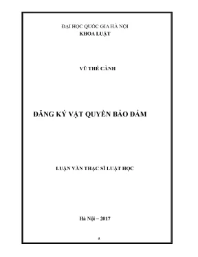 Đăng Ký Vật Quyền Bảo Đảm: Luận Văn Thạc Sĩ Luật Dân Sự