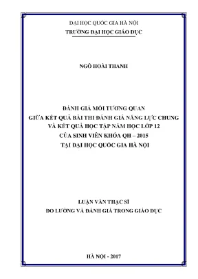 Đánh Giá Mối Tương Quan Giữa Kết Quả Thi Năng Lực Chung