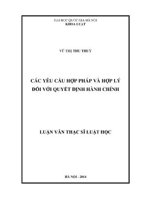 Yêu cầu hợp pháp và hợp lý trong quyết định hành chính