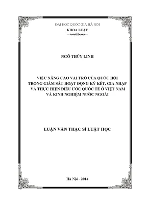 Nâng cao vai trò của Quốc hội trong giám sát điều ước