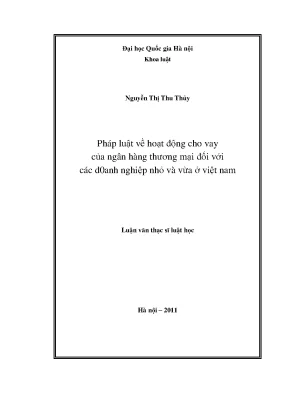 Pháp Luật Về Cho Vay Ngân Hàng Thương Mại Đối Với Doanh