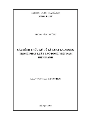 Các Hình Thức Xử Lý Kỷ Luật Lao Động Trong Pháp Luật