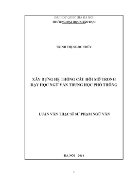 Xây Dựng Hệ Thống Câu Hỏi Mở Trong Dạy Học Ngữ Văn Trung