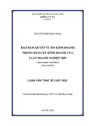 Bảo Đảm Quyền Tự Do Kinh Doanh Trong Đăng Ký Kinh Doanh