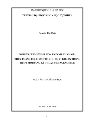 Nghiên cứu gen enzyme thủy phân cellulose từ vi khuẩn