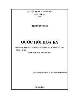 Nghiên cứu về Quốc hội Hoa Kỳ: Lý luận và thực tiễn