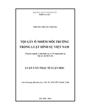Tội Gây Ô Nhiễm Môi Trường Trong Luật Hình Sự Việt Nam