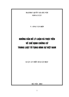 Chế Định Chứng Cứ Trong Luật Tố Tụng Hình Sự Việt Nam:
