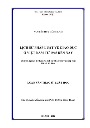 Lịch sử pháp luật giáo dục Việt Nam từ 1945 đến nay