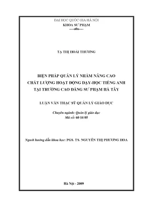Nâng cao chất lượng dạy học tiếng Anh tại trường Cao