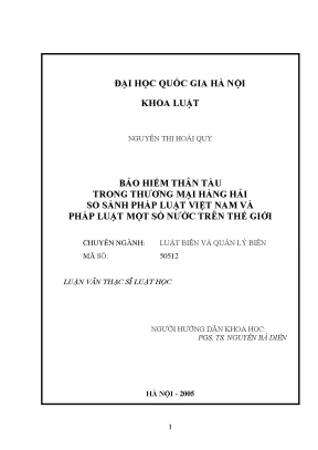 So sánh pháp luật bảo hiểm thân tàu trong thương mại 