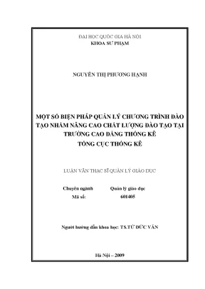 Nâng cao chất lượng đào tạo tại trường Cao đẳng Thống