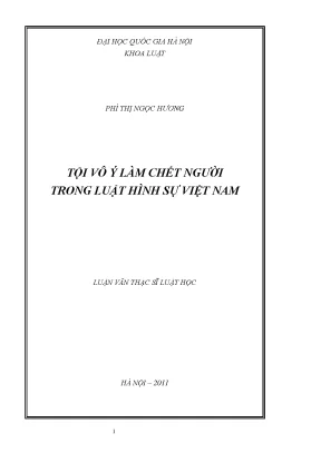 Tội Vô Ý Làm Chết Người Trong Luật Hình Sự Việt Nam: