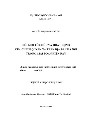 Đổi mới tổ chức và hoạt động chính quyền xã tại Hà Nội