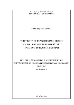Thiết Kế Bài Giảng Điện Tử Dạy Học Sinh Học 11 Để Phát