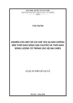 Nghiên cứu cơ chế tán xạ ảnh hưởng đến thời gian sống