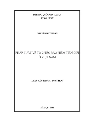Nghiên cứu pháp luật về tổ chức bảo hiểm tiền gửi tại