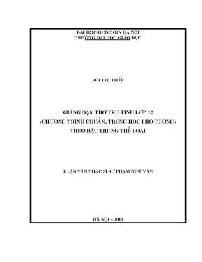Giảng Dạy Thơ Trữ Tình Lớp 12: Phương Pháp và Đặc Trưng