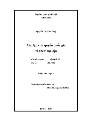 Chủ quyền quốc gia về thềm lục địa: Nghiên cứu và Phân tích