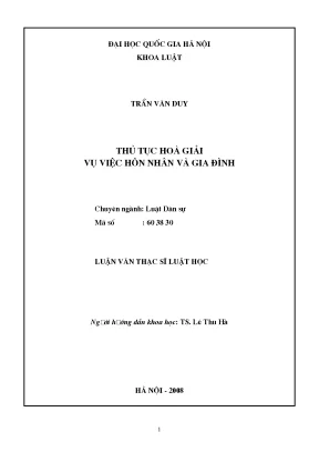Thủ Tục Hòa Giải Vụ Việc Hôn Nhân và Gia Đình Tại VNU