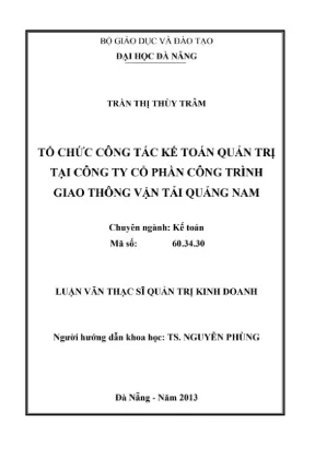 Luận văn Kế toán Quản trị tại Doanh nghiệp Xây lắp (Mẫu)