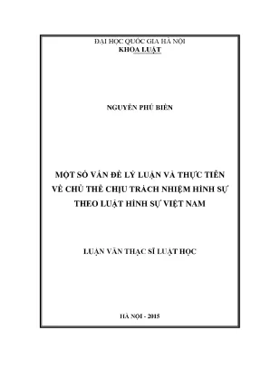 Chủ thể chịu trách nhiệm hình sự theo luật hình sự Việt