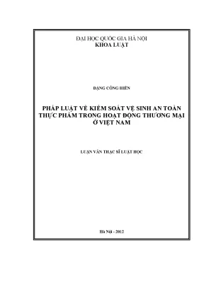 Kiểm Soát Vệ Sinh An Toàn Thực Phẩm Trong Thương Mại