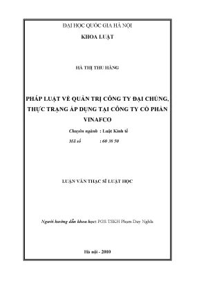 Thực trạng quản trị công ty đại chúng tại Vinafco: Luận