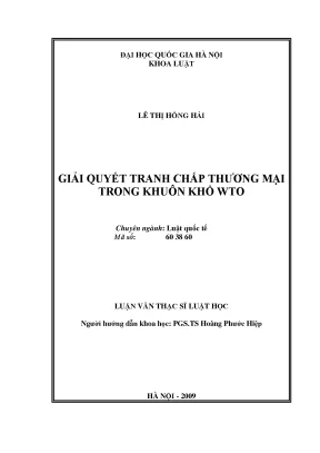 Giải Quyết Tranh Chấp Thương Mại Trong Khuôn Khổ WTO: Cơ