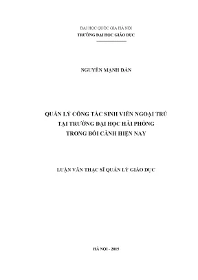 Quản lý sinh viên ngoại trú tại Đại học Hải Phòng: Thực