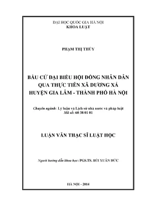 Nghiên cứu bầu cử đại biểu Hội đồng nhân dân tại xã