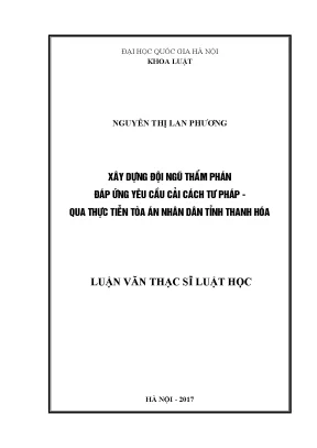 Xây Dựng Đội Ngũ Thẩm Phán Đáp Ứng Cải Cách Tư Pháp Tại 