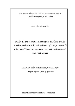 Quản lý dạy học phát triển phẩm chất và năng lực học